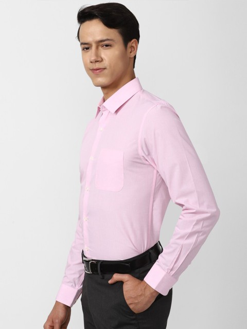 Peter England Men Pink Slim Fit Formal Shirt - Image 3
