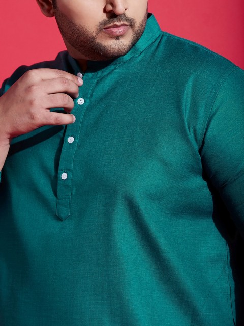 bigbanana Plus Size Mandarin Collar Long Sleeves Cotton Kurta - Image 2