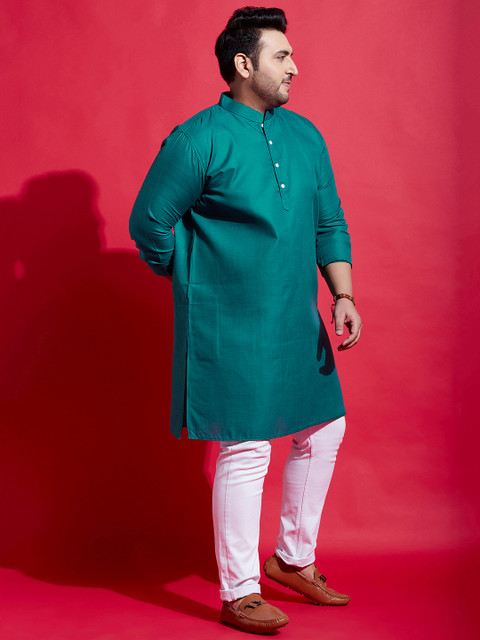bigbanana Plus Size Mandarin Collar Long Sleeves Cotton Kurta - Image 3