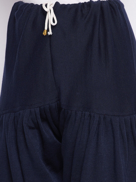 Clora Creation Women Navy Blue Solid Wool Loose-Fit Salwar - Image 6