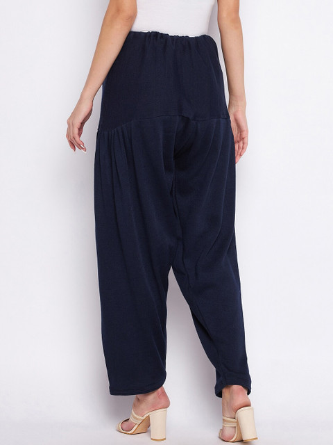 Clora Creation Women Navy Blue Solid Wool Loose-Fit Salwar - Image 4