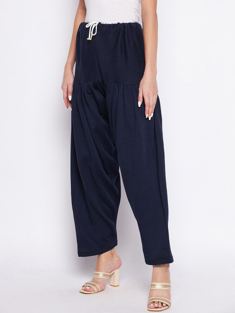 Clora Creation Women Navy Blue Solid Wool Loose-Fit Salwar - Image 3