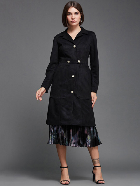 Miss Chase Women Black Lightweight Longline Overcoat - Image 5
