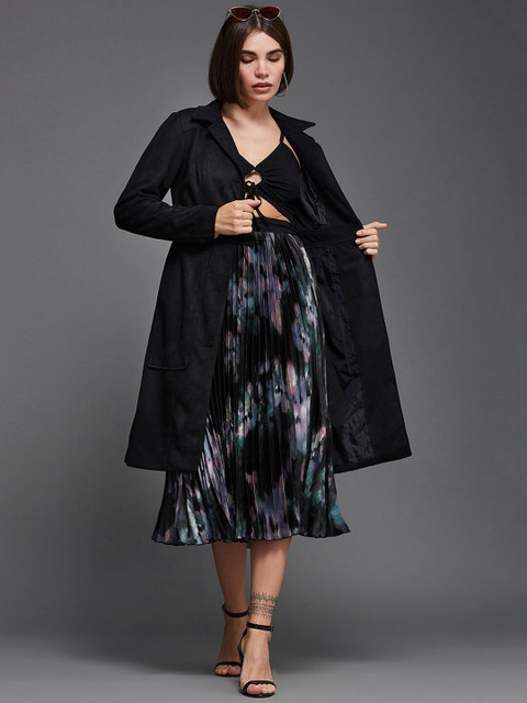 Miss Chase Women Black Lightweight Longline Overcoat - Image 6