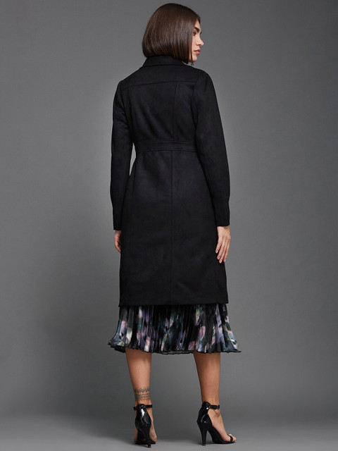 Miss Chase Women Black Lightweight Longline Overcoat - Image 4