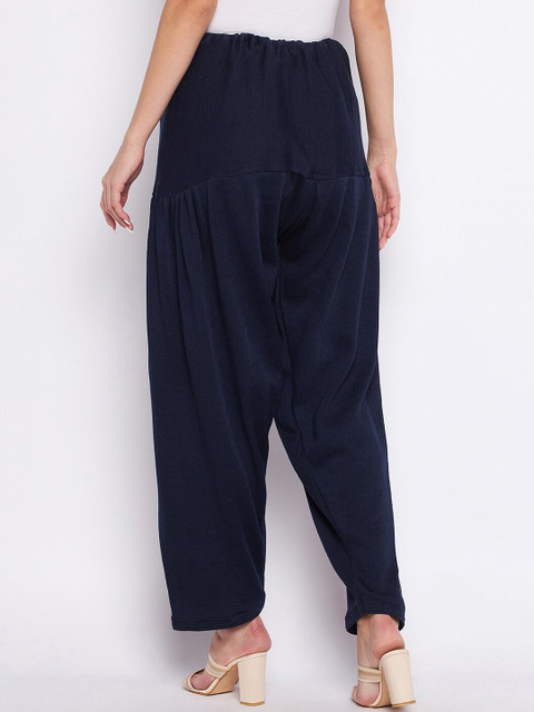 Clora Creation Women Pack Of 2 White & Navy Blue Woolen Cotton Salwars - Image 3