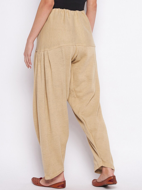 Clora Creation Women Pack Of 2 White & Beige Solid Woolen Salwars - Image 3