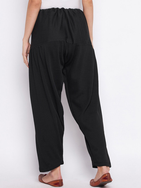 Clora Creation Women Pack Of 2 Maroon & Black Solid Woolen Salwars - Image 4