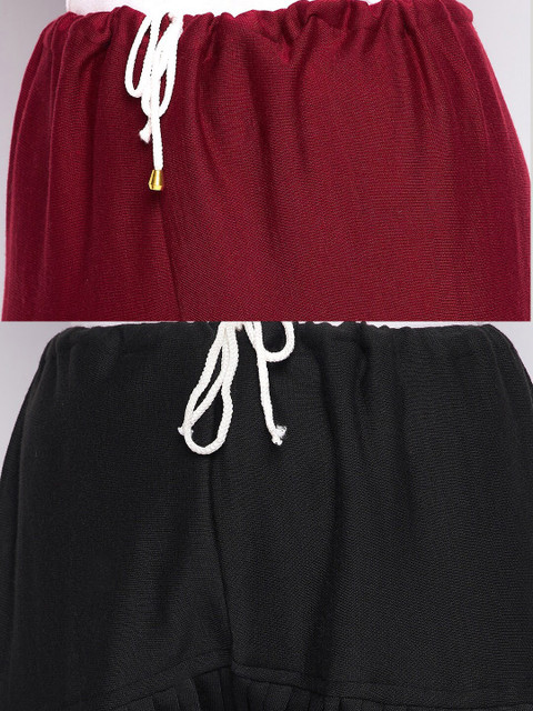 Clora Creation Women Pack Of 2 Maroon & Black Solid Woolen Salwars - Image 6