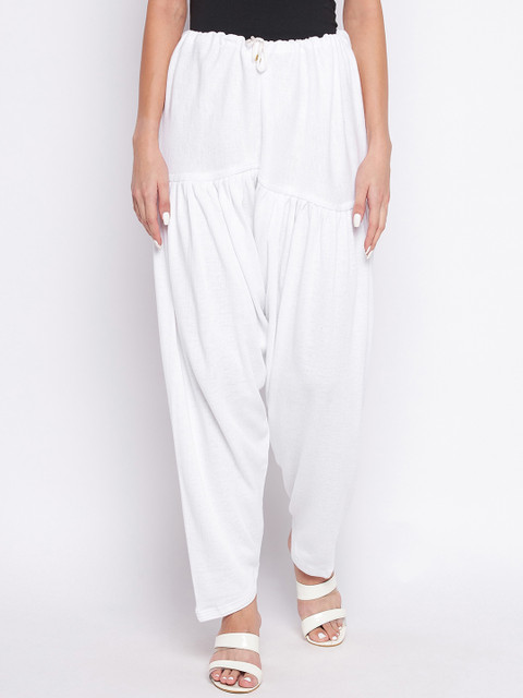 Clora Creation Women Pack Of 2 White and Black Solid Woolen Salwars - Image 2