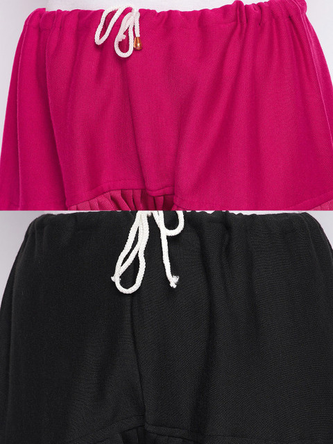 Clora Creation Women Pack Of 2 Magenta & Black Solid Salwar - Image 6