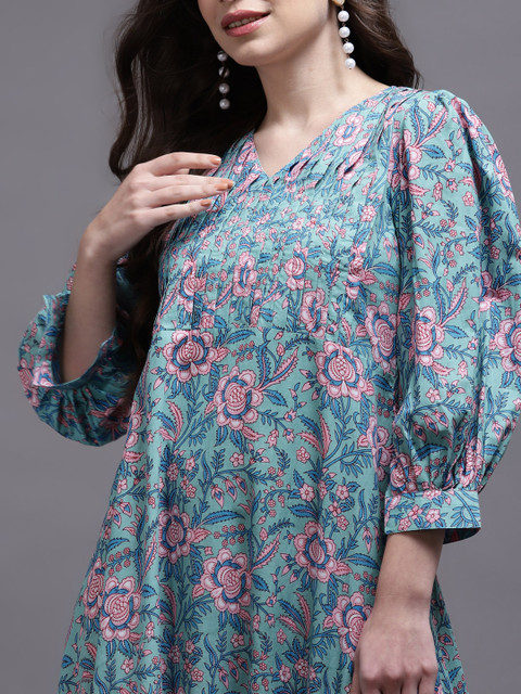 KALINI Floral Print Puff Sleeve Maxi Dress - Image 6