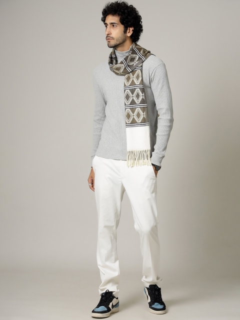 HANDICRAFT PALACE Men Green Patterned Wool Mufflers - Image 3