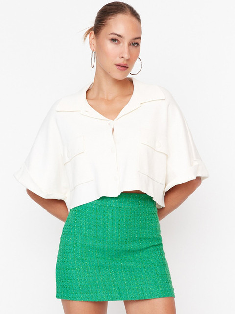 Trendyol Women Green Printed Mini Pencil Skirts