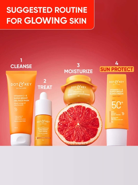 DOT & KEY Vitamin C + E Sunscreen SPF 50 PA+++ For Glowing Skin, 100% No White Cast - 50g - Image 8