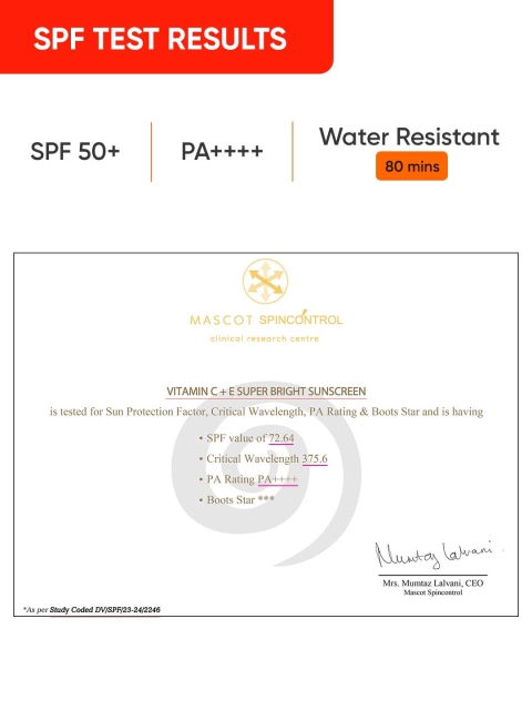 DOT & KEY Vitamin C + E Sunscreen SPF 50 PA+++ For Glowing Skin, 100% No White Cast - 50g - Image 3