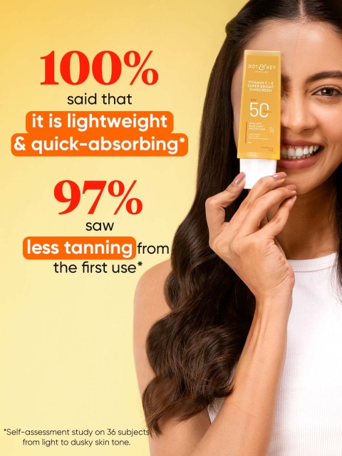 DOT & KEY Vitamin C + E Sunscreen SPF 50 PA+++ For Glowing Skin, 100% No White Cast - 50g - Image 5