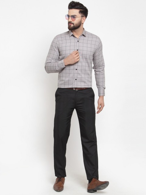 JAINISH Men Classic Regular Fit Checked Cotton Formal Shirt - Image 5