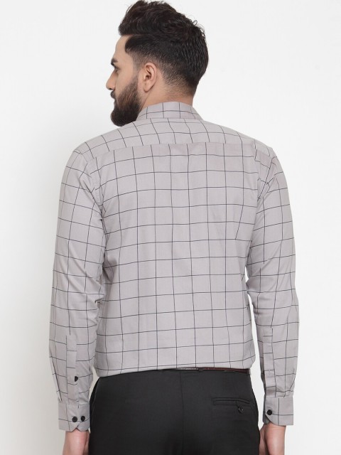 JAINISH Men Classic Regular Fit Checked Cotton Formal Shirt - Image 4