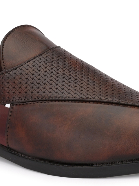 Eego Italy Men Brown Ethnic Comfort Buckle Sandals - Image 6