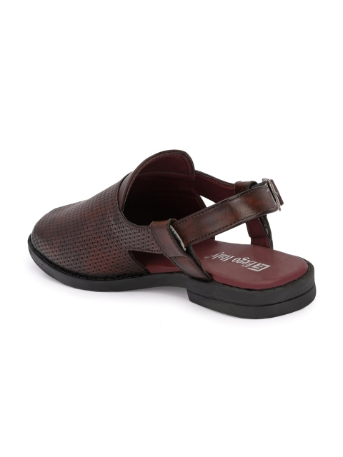 Eego Italy Men Brown Ethnic Comfort Buckle Sandals - Image 3