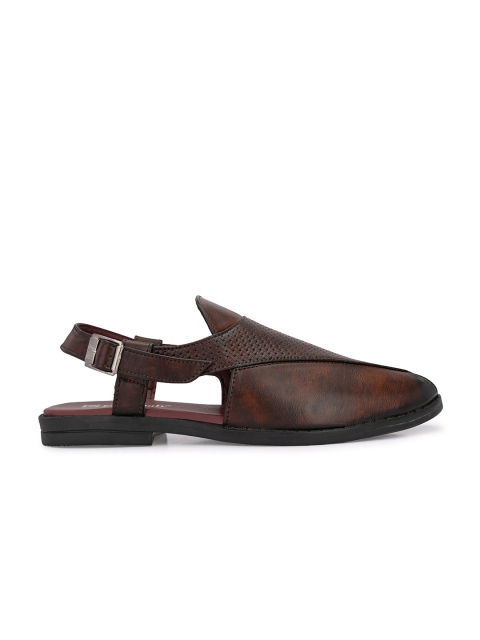 Eego Italy Men Brown Ethnic Comfort Buckle Sandals - Image 4