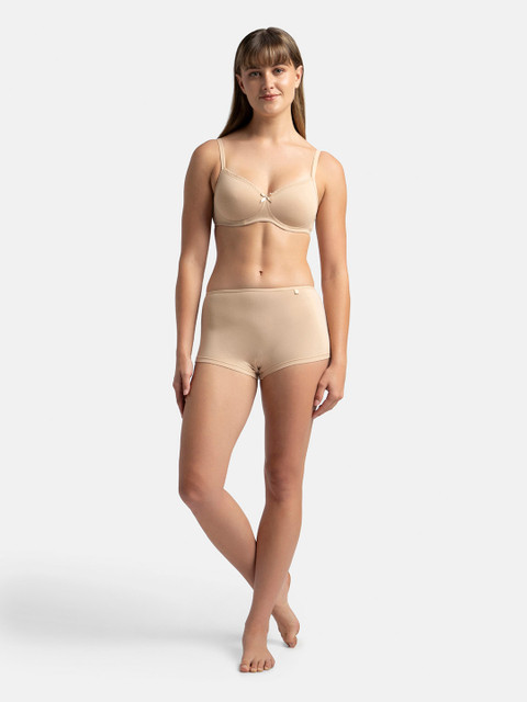 Jockey Wirefree Padded Plus Size Cotton Medium Coverage Tshirt Bra with Lace Styling -1723 - Image 4