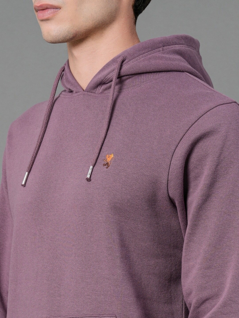 Red Tape Men Mauve Solid Hooded Sweatshirt - Image 3