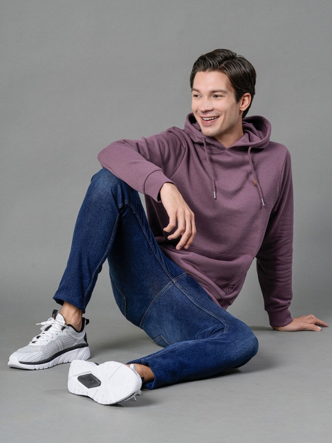 Red Tape Men Mauve Solid Hooded Sweatshirt - Image 7