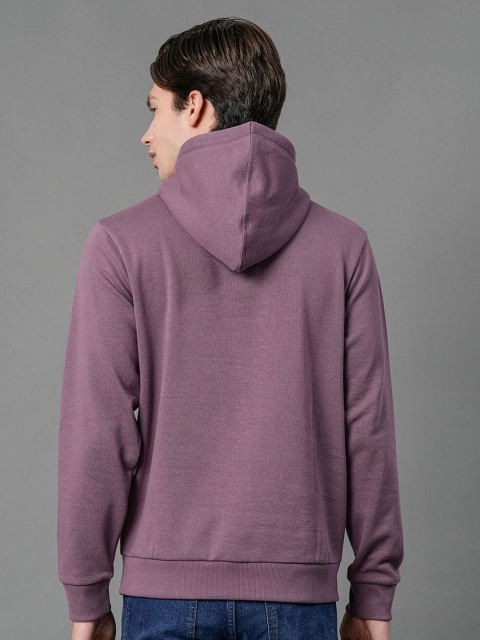 Red Tape Men Mauve Solid Hooded Sweatshirt - Image 6