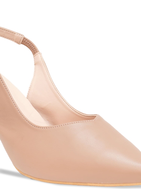 Sherrif Shoes Beige Solid Pumps Heels - Image 7