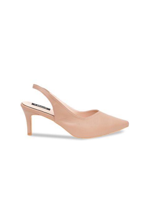 Sherrif Shoes Beige Solid Pumps Heels - Image 5