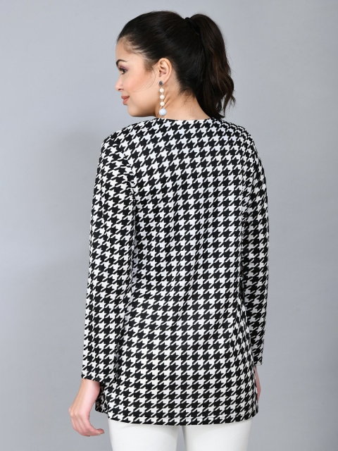 IUGA Women Black & White Checked Shrug - Image 5