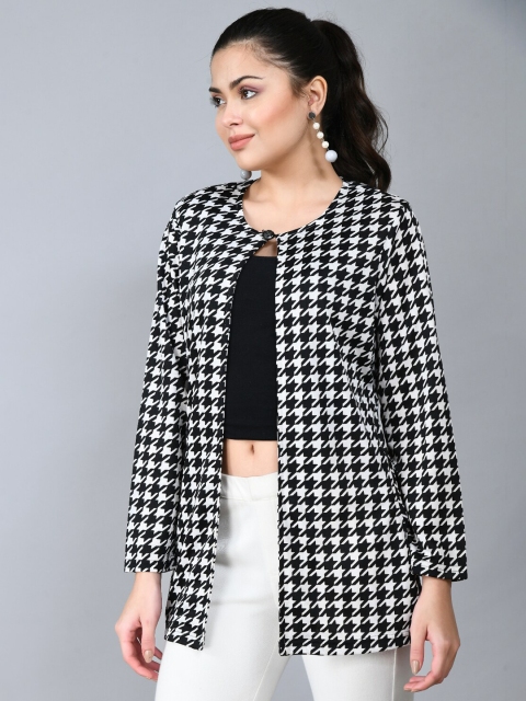 IUGA Women Black & White Checked Shrug - Image 4