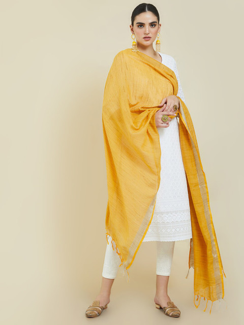 Soch Women Mustard Solid Dupatta