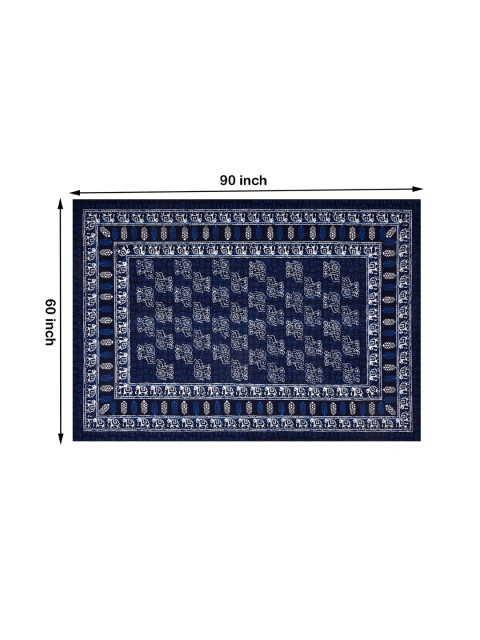 BLOCKS OF INDIA Blue Elephant Printed Pure Cotton 6-Seater Table Cloth - Image 5