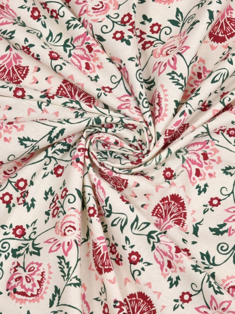 BLOCKS OF INDIA Pink Block Printed Pure Cotton 6-Seater Table Cloth - Image 4