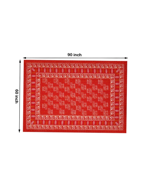 BLOCKS OF INDIA Red Elephant Printed Pure Cotton 6-Seater Table Cloth - Image 6