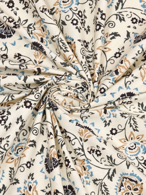 BLOCKS OF INDIA Grey Printed Cotton 6 Seater Table Cloth - Image 5