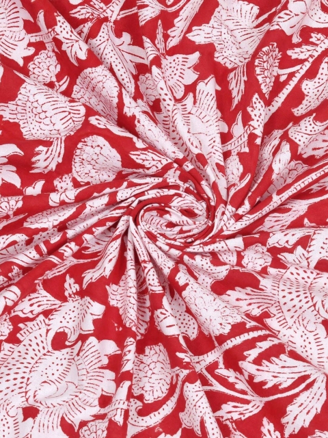 BLOCKS OF INDIA Red & White Printed Pure Cotton 4-Seater Table Cloth - Image 4