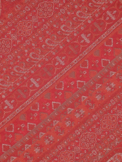 SHINGORA Men Maroon Woven Design Muffler - Image 5