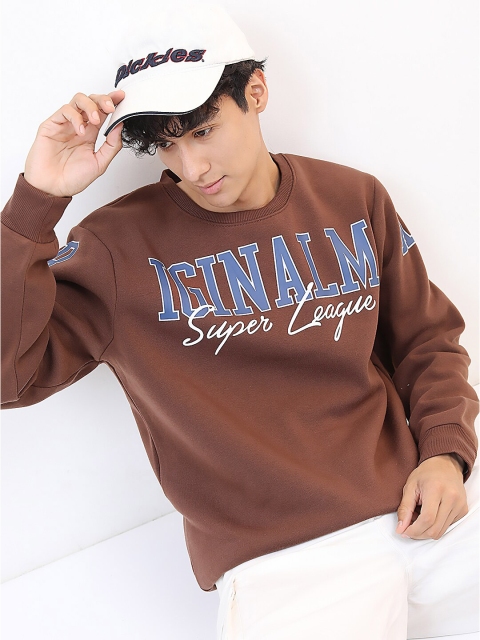 HIGHLANDER Men Brown Printed Sweatshirt