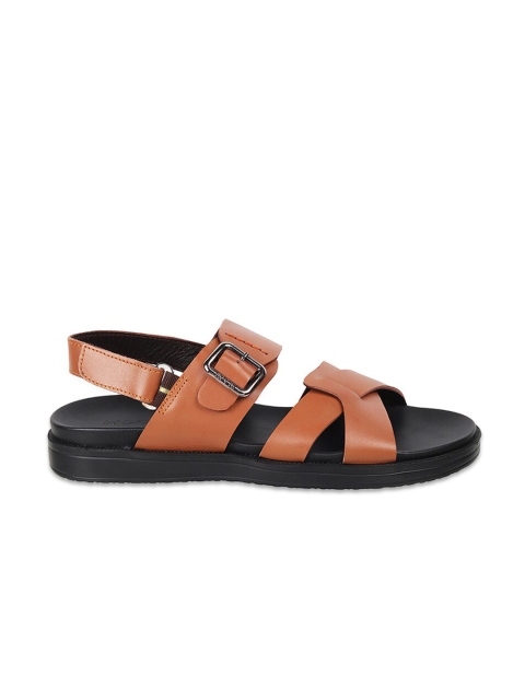 Mochi Men Tan & Black Leather Comfort Sandals - Image 3