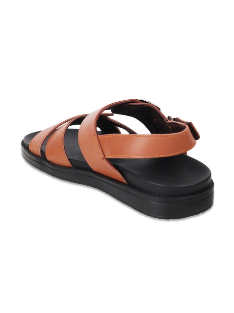 Mochi Men Tan & Black Leather Comfort Sandals - Image 2