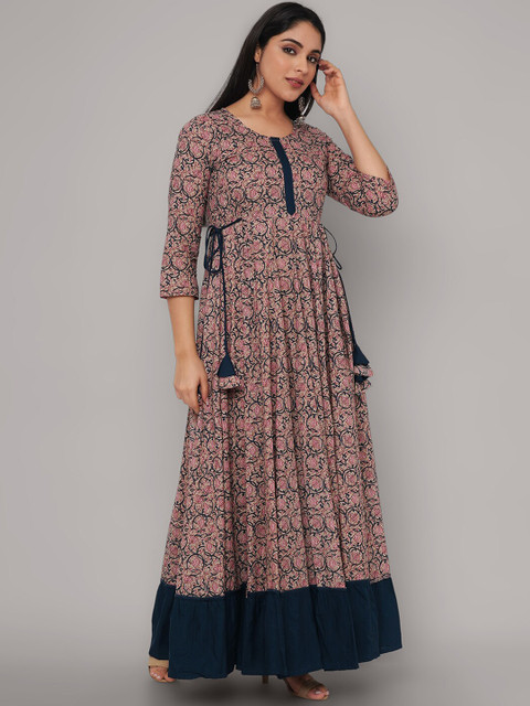 Sanganeri Kurti Ethnic Motifs Printed Anarkali Kurta - Image 3