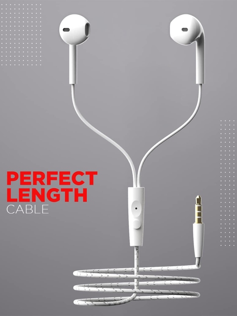 boAt White Solid In Ear Wired Earphones With Mic