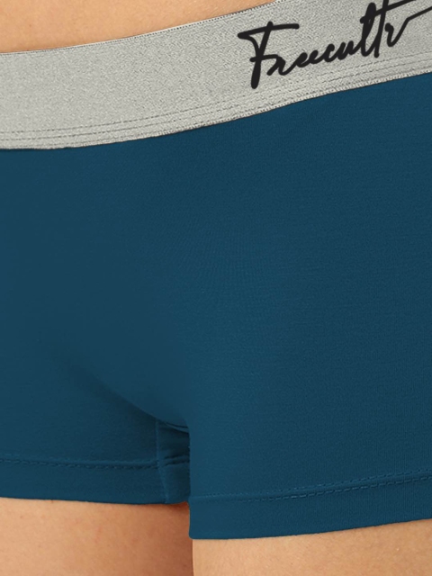 FREECULTR Women Blue Solid Micromodal Boy Shorts Brief - Image 7