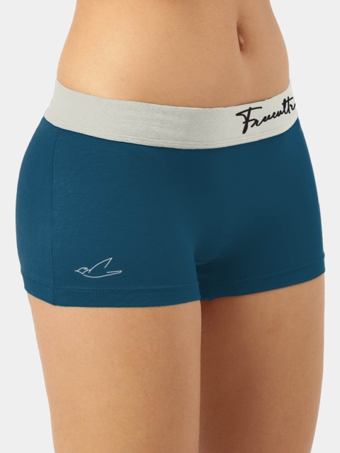 FREECULTR Women Blue Solid Micromodal Boy Shorts Brief - Image 2