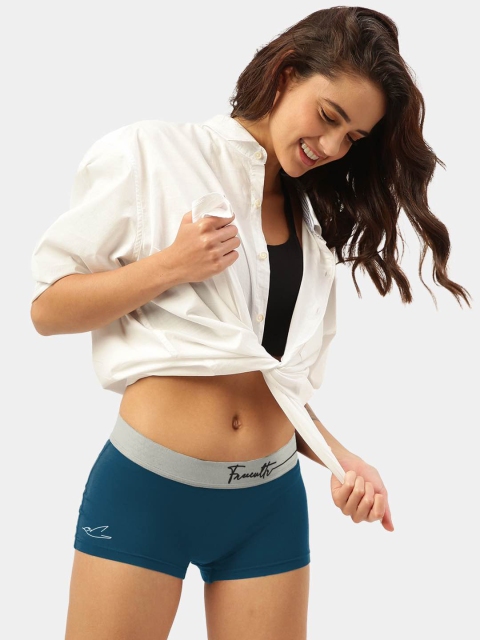 FREECULTR Women Blue Solid Micromodal Boy Shorts Brief - Image 5
