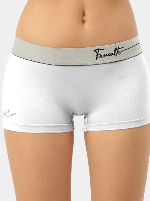 FREECULTR Women White Solid Boy Shorts